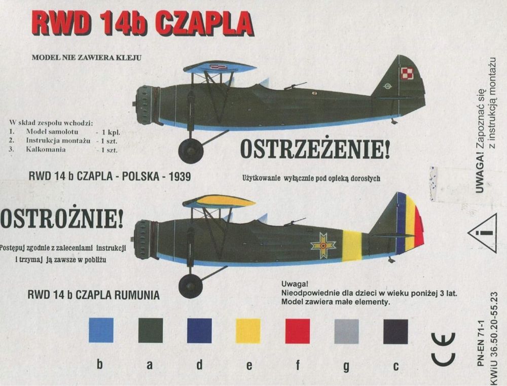 Samolot model do sklejania RWD 14b Czapla 1:72 ZTS Plastyk S002 24H