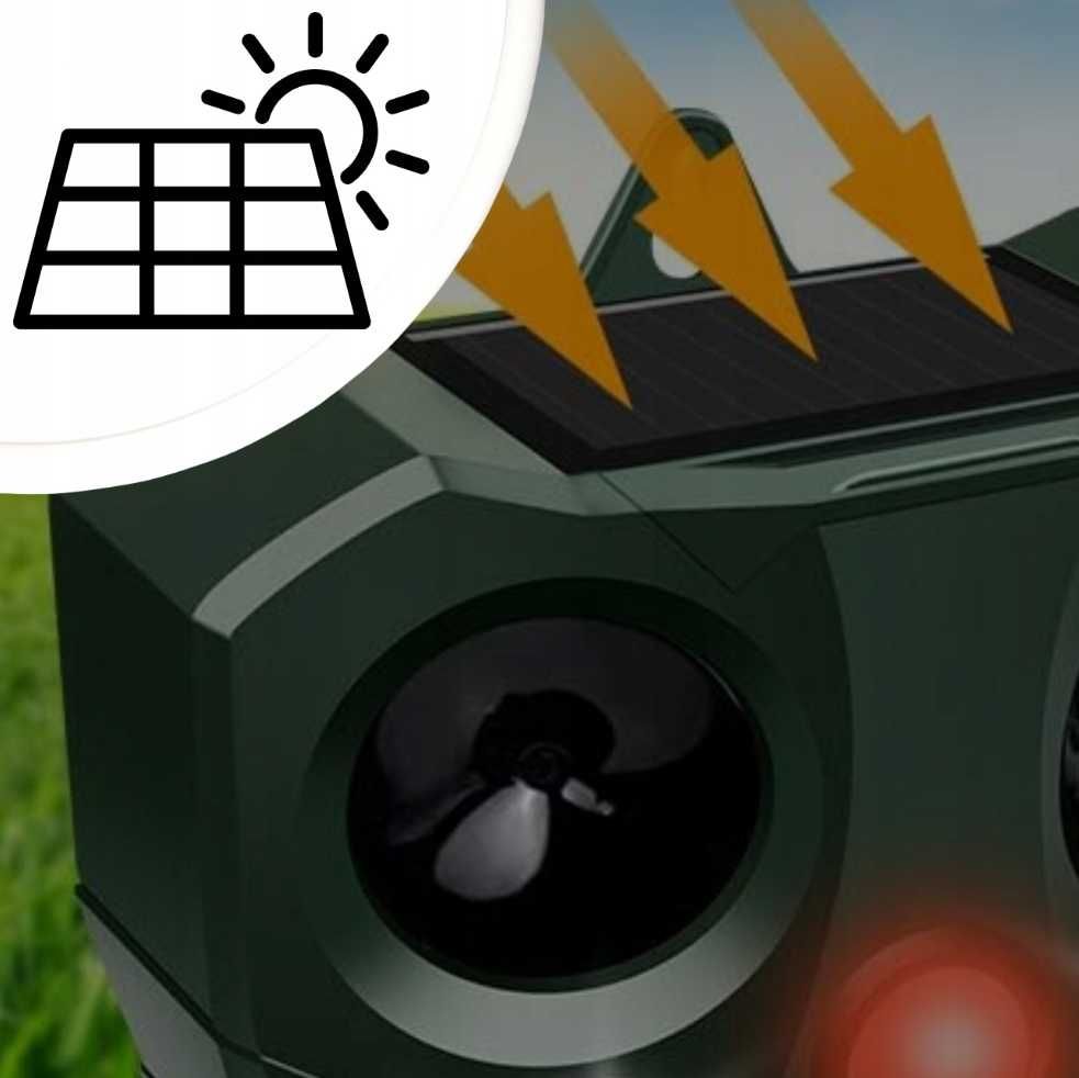 Najmocniejszy Solarny Odstraszacz Zwierząt 7w1–Koty, Psy, Ptaki, Dziki