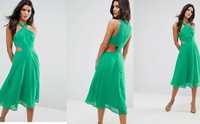 ASOS nowa zielona szyfonowa sukienka