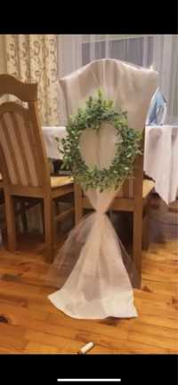 Wianki na krzesła dekoracja  slub wesele