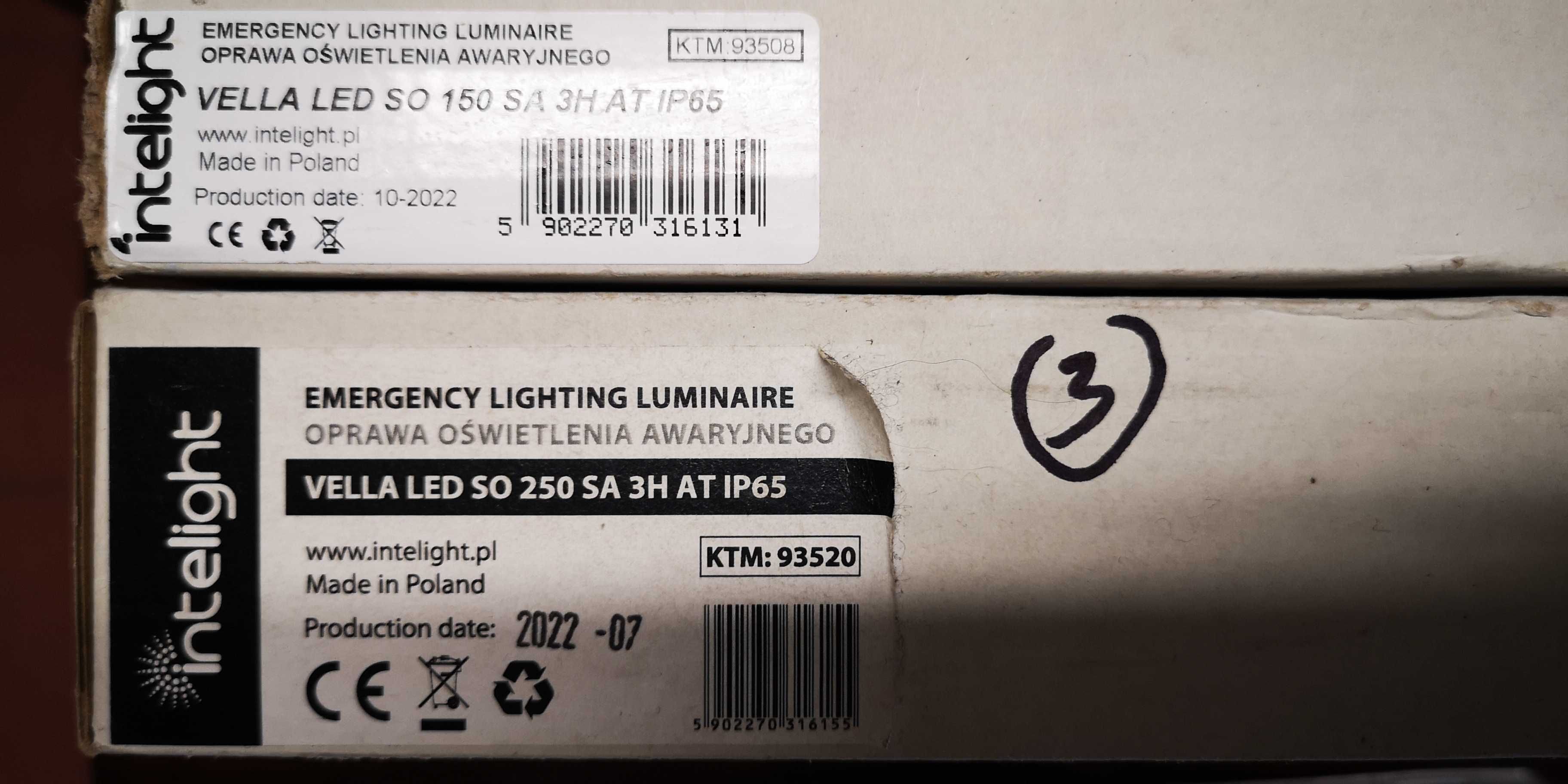 Oprawa awaryjna VELLA LED SO 250 SA IP65Intelight