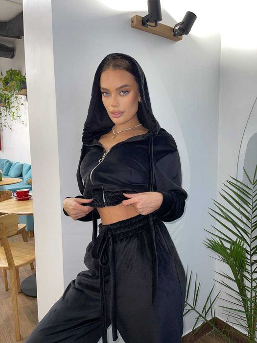 Жіночий спортивний велюровий плюшевий костюм зіпка і штани джогери