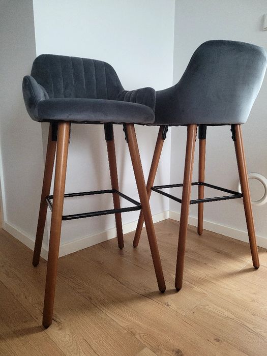 Hokery Emily szary ciemny welurowy