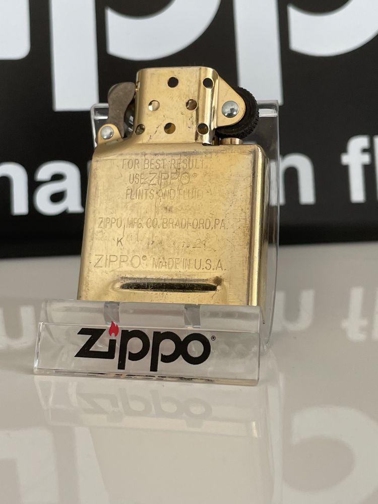 NOWY oryginalny wkład benzynowy Zippo, kolor złoty