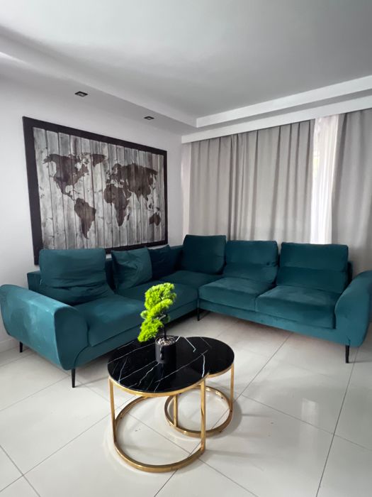 Dowóz Nowoczesny zieleń Narożnik z funkcją spania łóżko Kanapa sofa