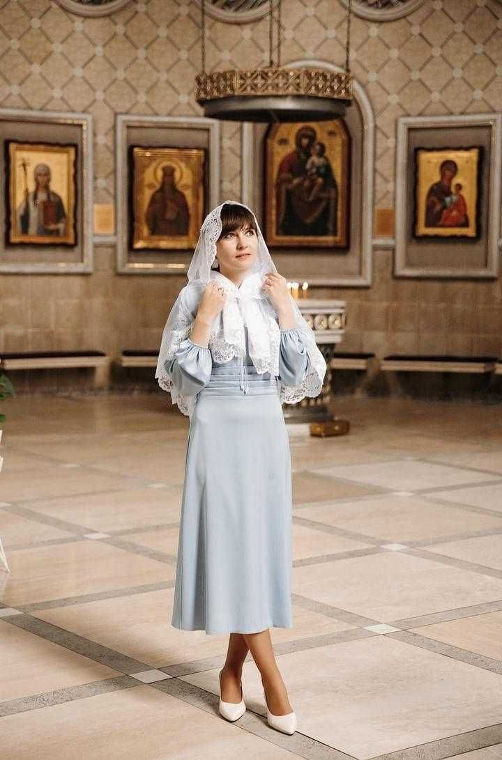 Снуд на Пасху хрестини весілля у церкву шарф нова хустка біла святкова