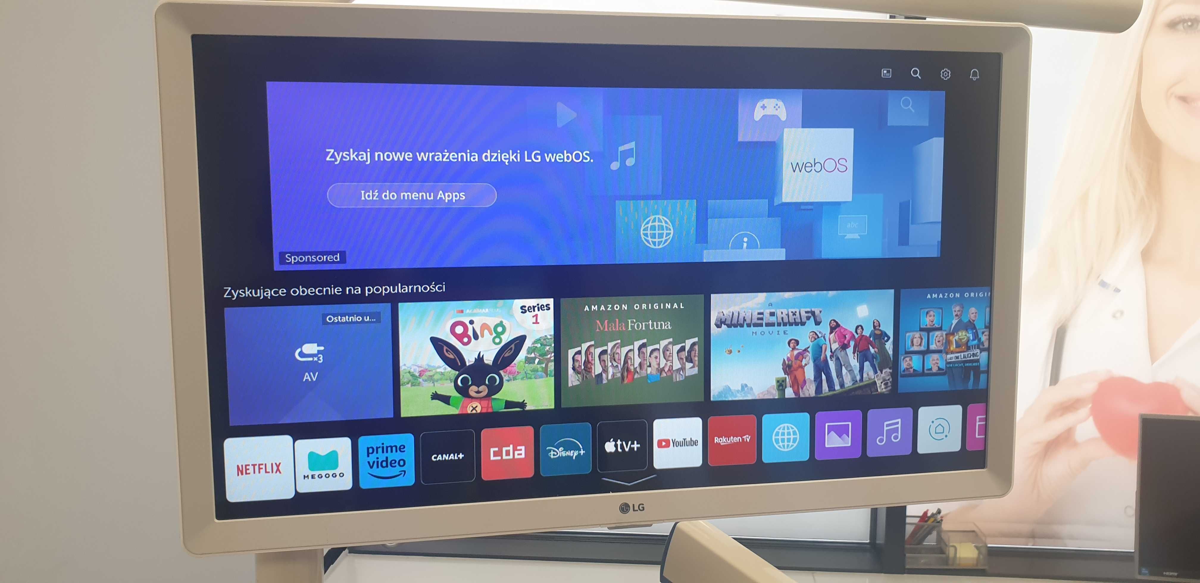 Monitor Smart LED TV LG 24” HD 24TN510S