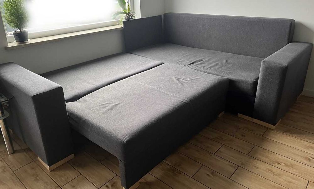 Zarezerwowany - Narożnik z funkcją spania - tkanina - oddam