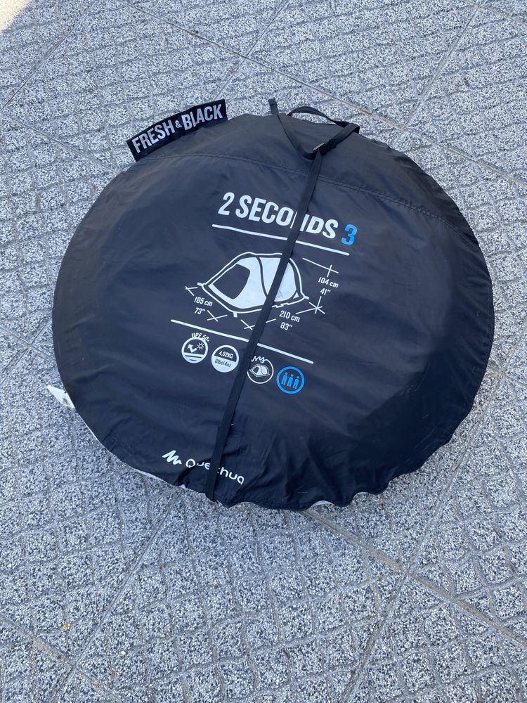 Tenda de Campismo 2 SECONDS - 3 pessoas - Fresh & Black