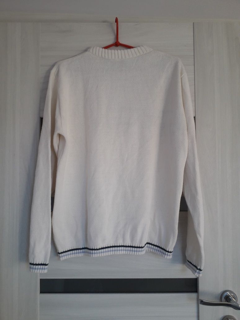 Sweter sweterek meski biały M L vintage