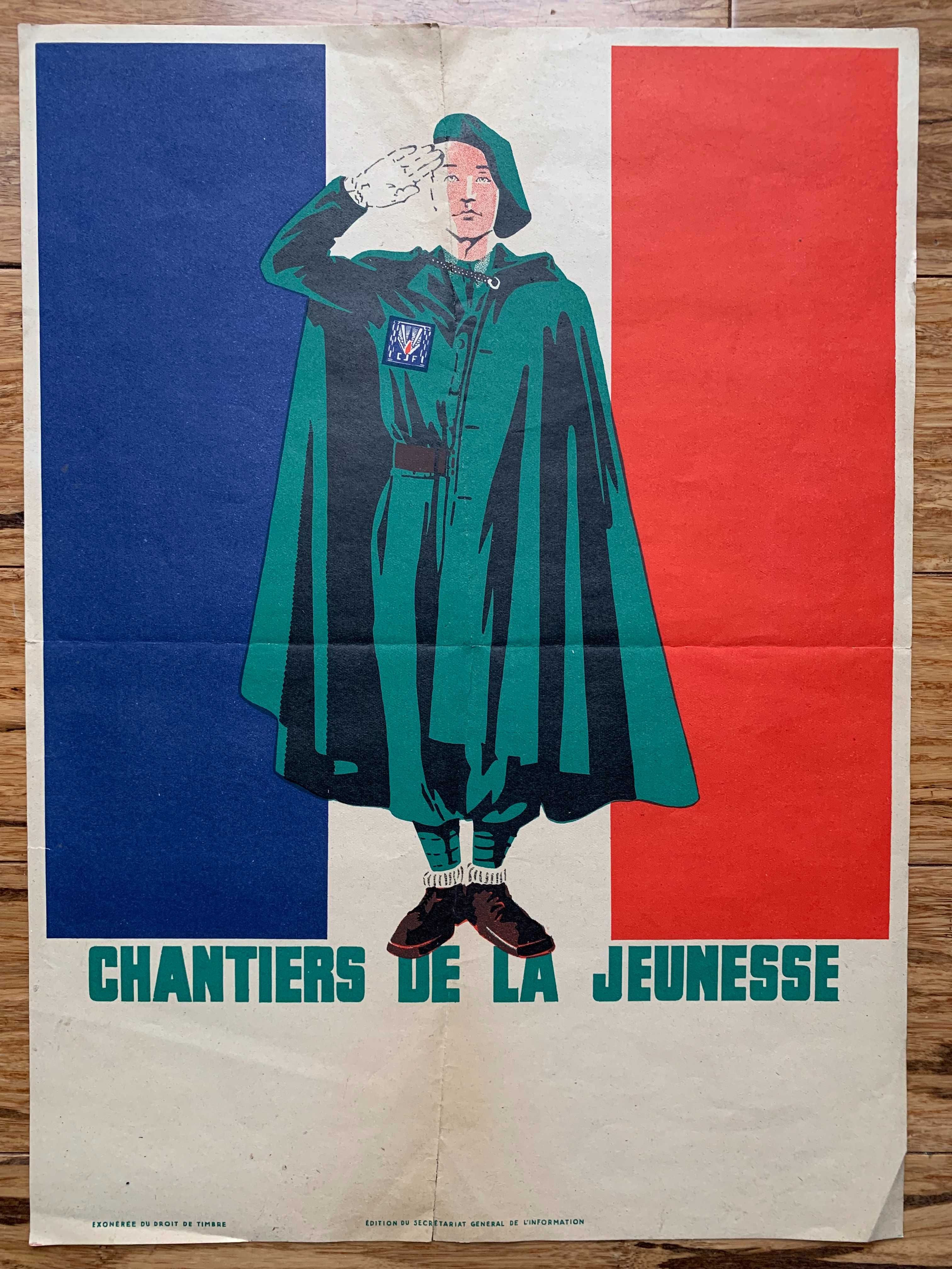 trzy francuskie plakaty II wojna