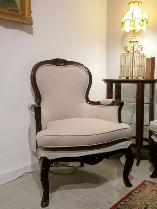 Par clássicas Poltronas (Cadeirões, Bergeres, Cadeiras braços) Luís XV