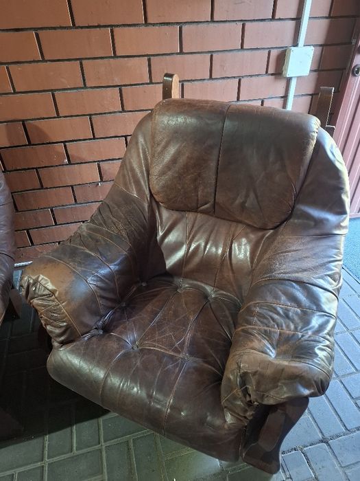 Wypoczynek skórzany drewno