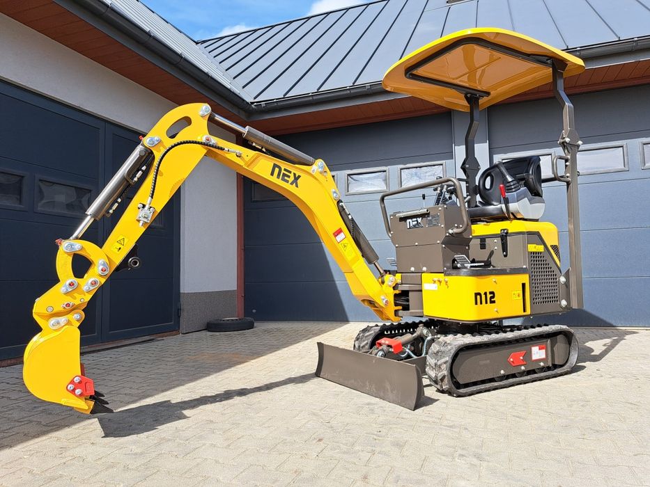 Minikoparka Nex N12,  Yanmar 3TNV70, joystick, Long ramie,2m głębokość