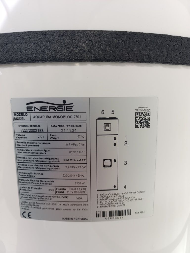 Bomba de Calor Aquapura Monobloc Energie