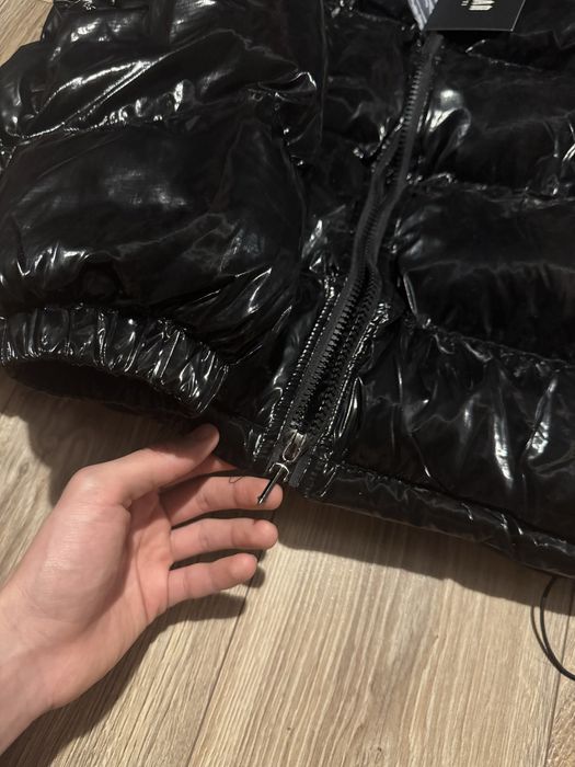 Trapstar Irongate detachable hooded Puffer jacket – shiny black