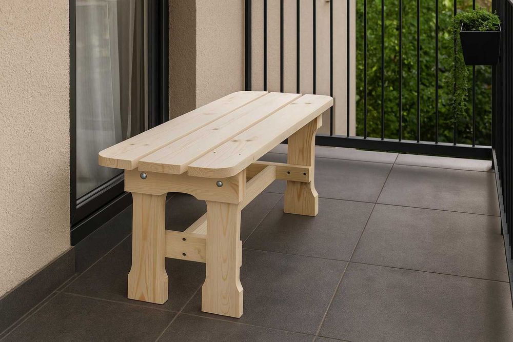 ławka ogrodowa 120 cm balkon taras  meble ogrodowe solidna