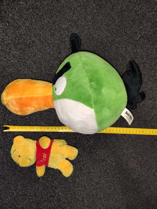 Angry Birds, ptak Hal -duży 30cm + Pooh Disney miś, maskotka - 2szt