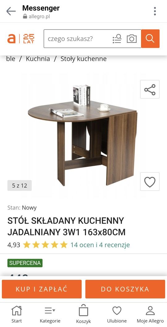 Sprzedam stół stołowy rozkładany