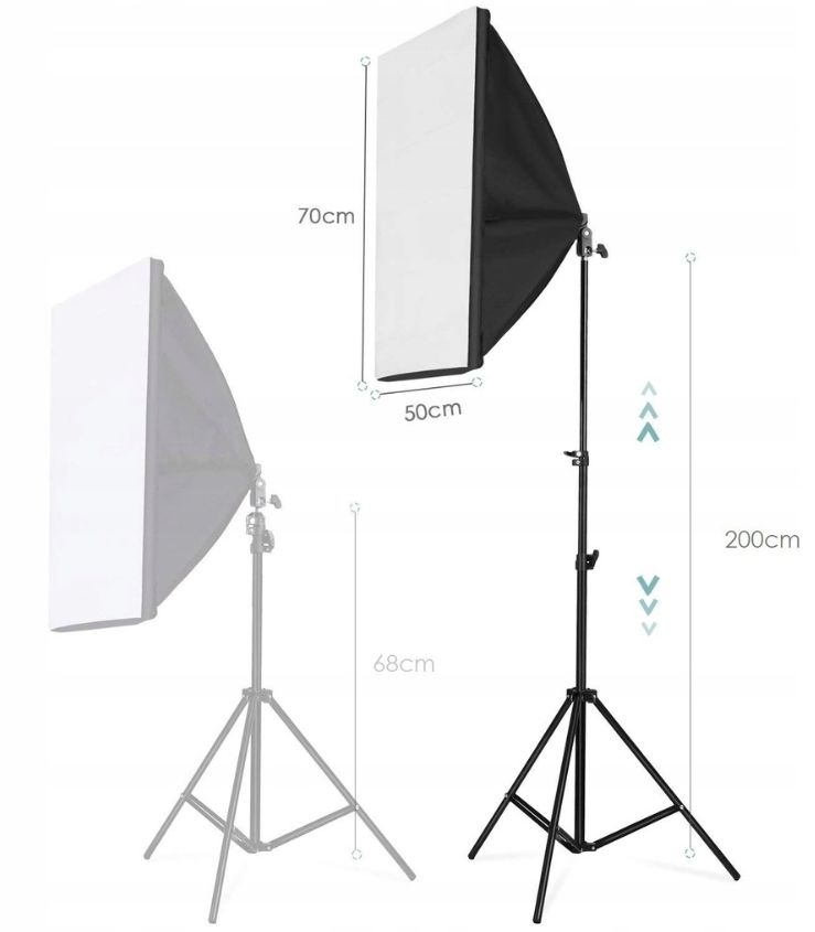 Softbox Zestaw Studyjny 85W 50X70Cm + Statyw Intey