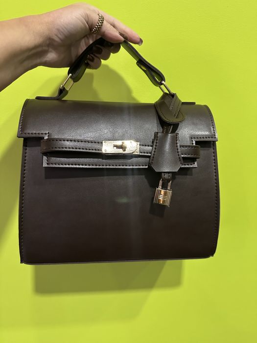 Сумка аналог Hermes Kelly шоколад