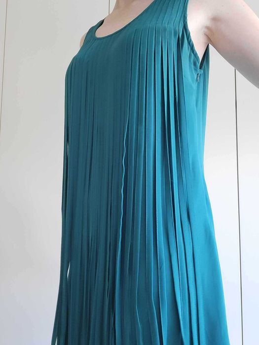 Vestido Azul Petróleo com Farripas (NOVO)