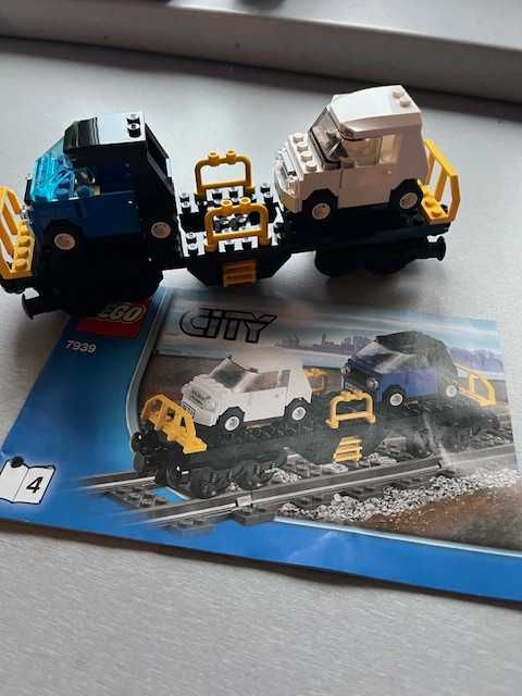 Lego city 7939 wagon laweta na auta train pociąg