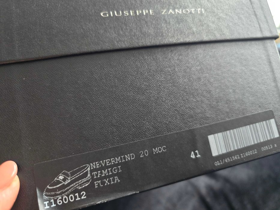 Giuseppe Zanotti Włoskie Oryg. Mokasyny kolor fuksja magenta, skóra 41