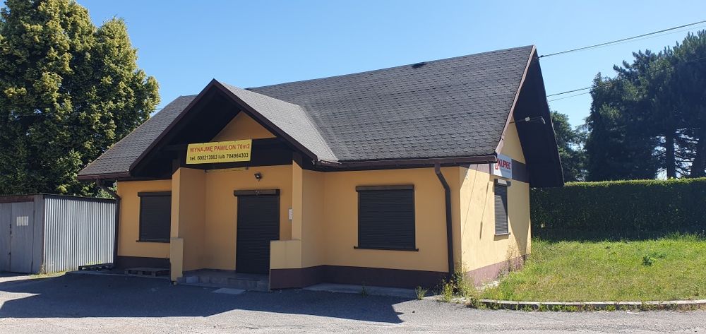 Pawilon lokal handlowy 70m2 + garaż i parking