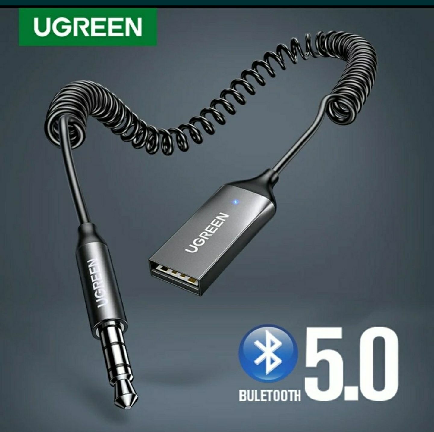 Bluetooth-адаптер Ugreen Bluetooth 5.0 автомобильный приемник AUX с ми