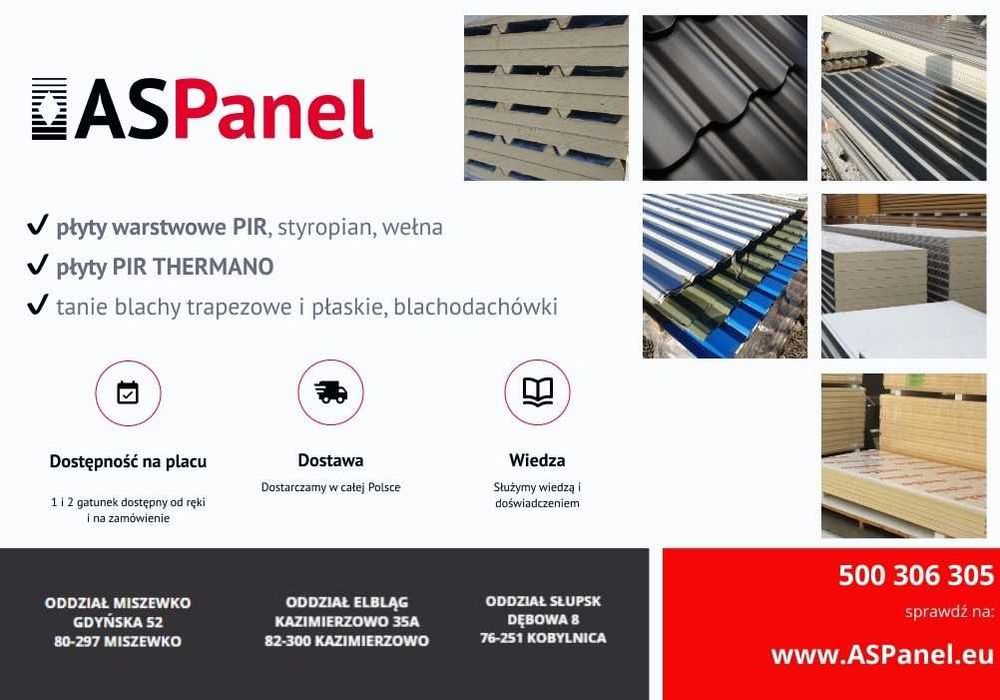 Panel warstwowy Płyta DACHOWA - od ręki! od 4 do 10 cm