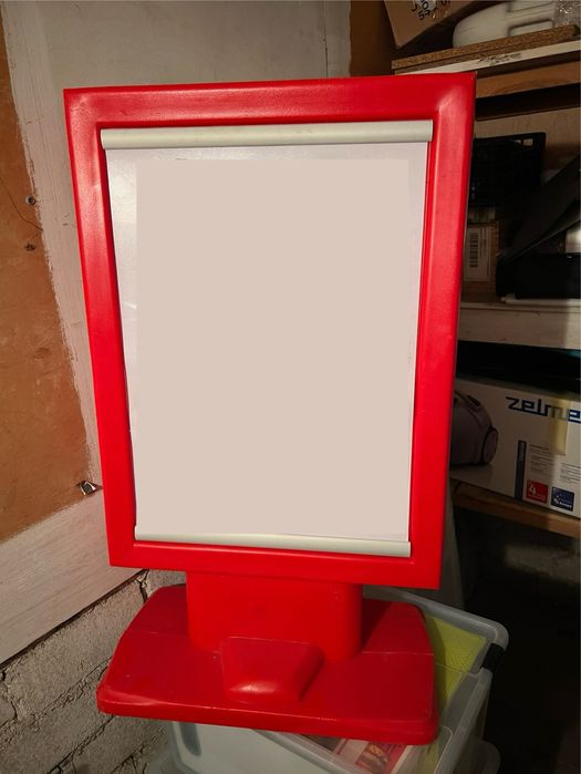 Potykacz reklamowy, duzy, oryginalny, czerwony, plastikowy