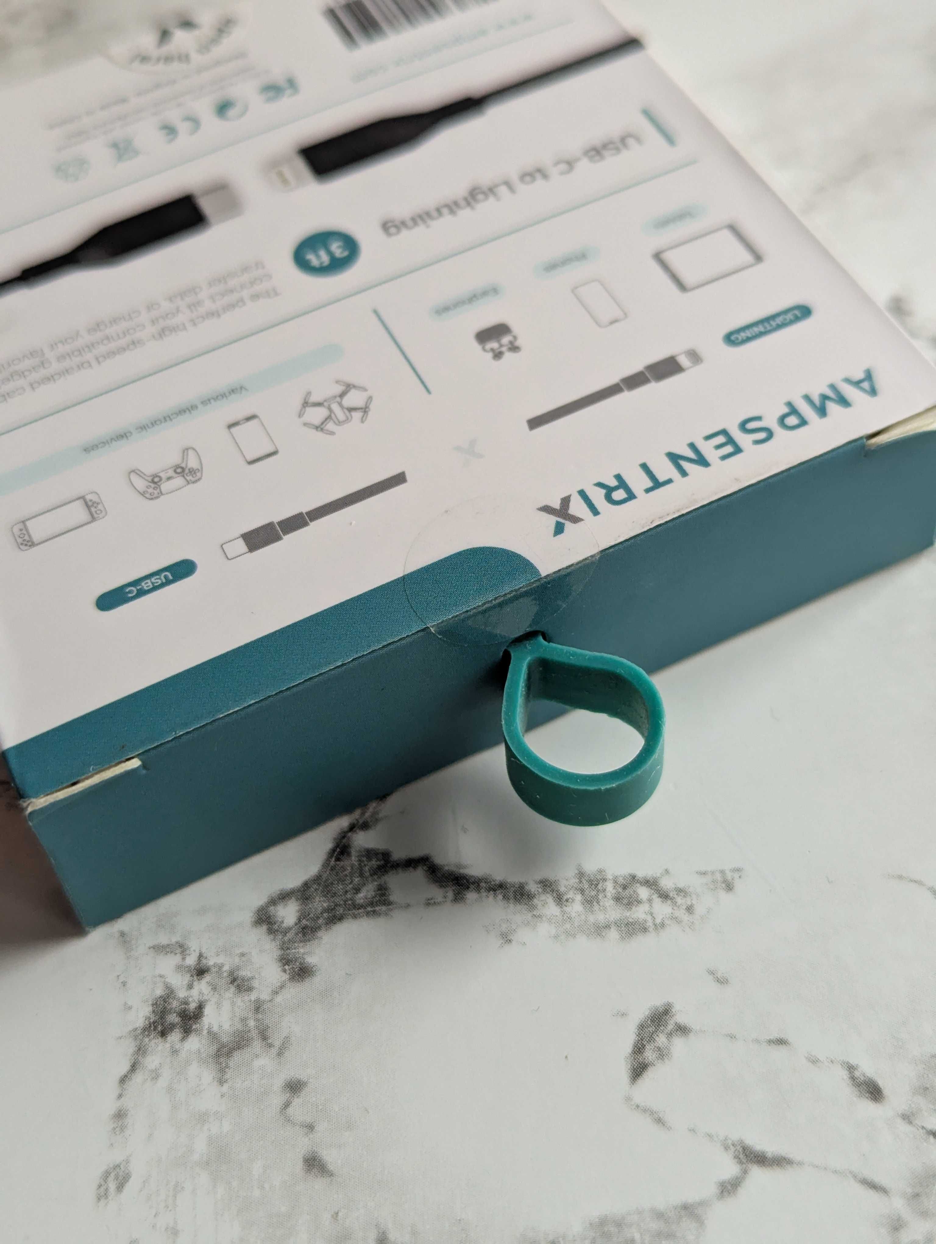 якість з США кабель плетений USB C to Lightning 1м Ampsentrix