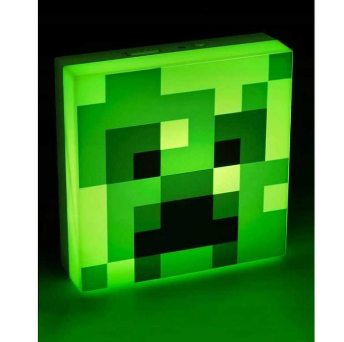 Minecraft Creeper lampka nocna czujnik nocny 10x10cm na ścianę biurko