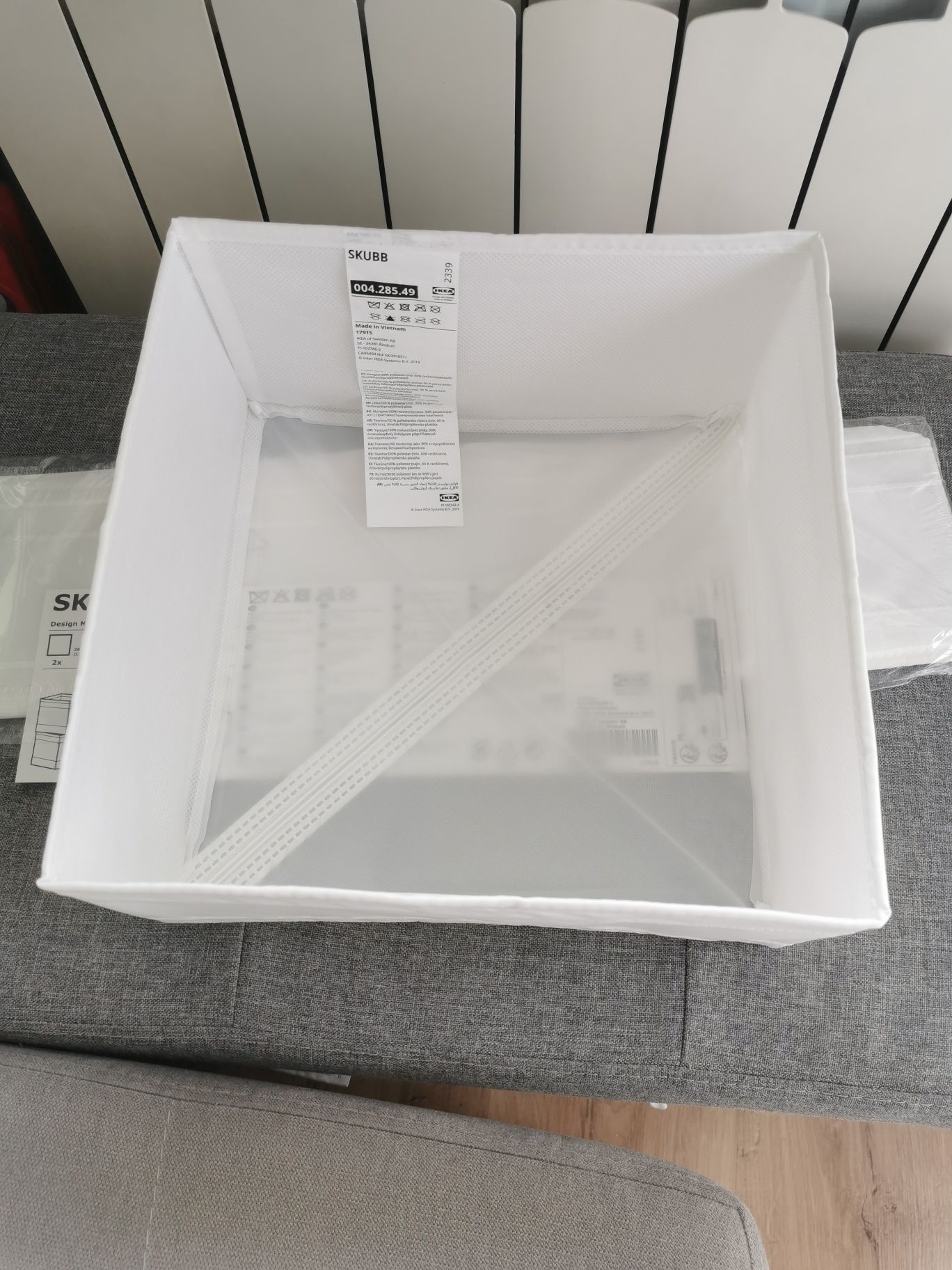 2 pudełka, pojemniki Ikea Skubb, białe, nowe