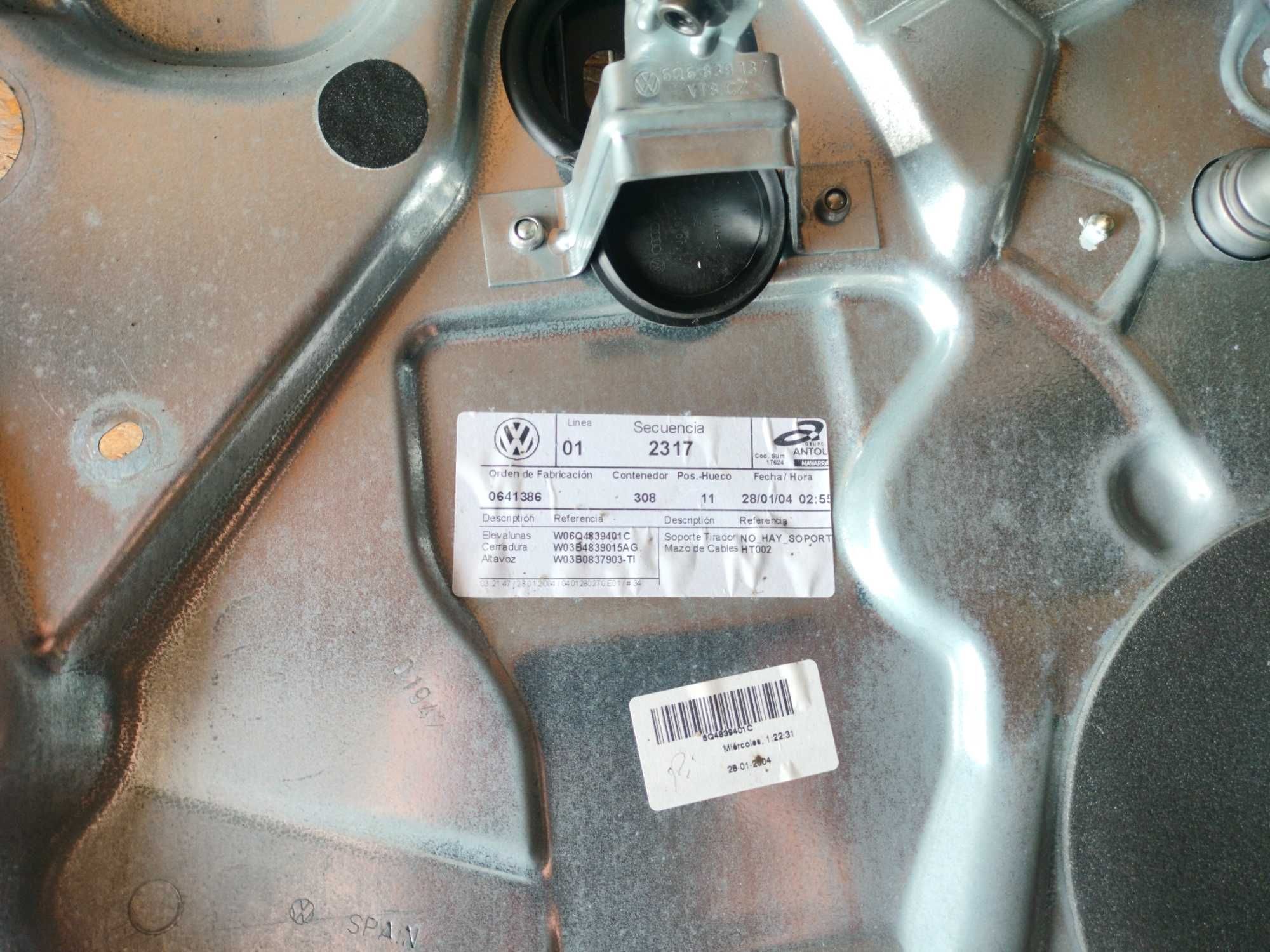 podnośnik mechanizm szyby drzwi lewy prawy tył vw polo 9N IV 4