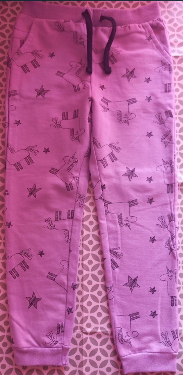 Nowe spodnie fioletowe dziewczece ocieplane 104 (do 110)