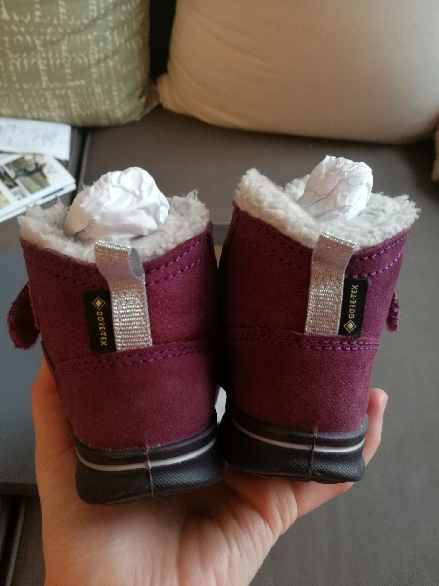 Buty zimowe unisex Ecco r. 22 goretex, wełna, wkł. 14cm !