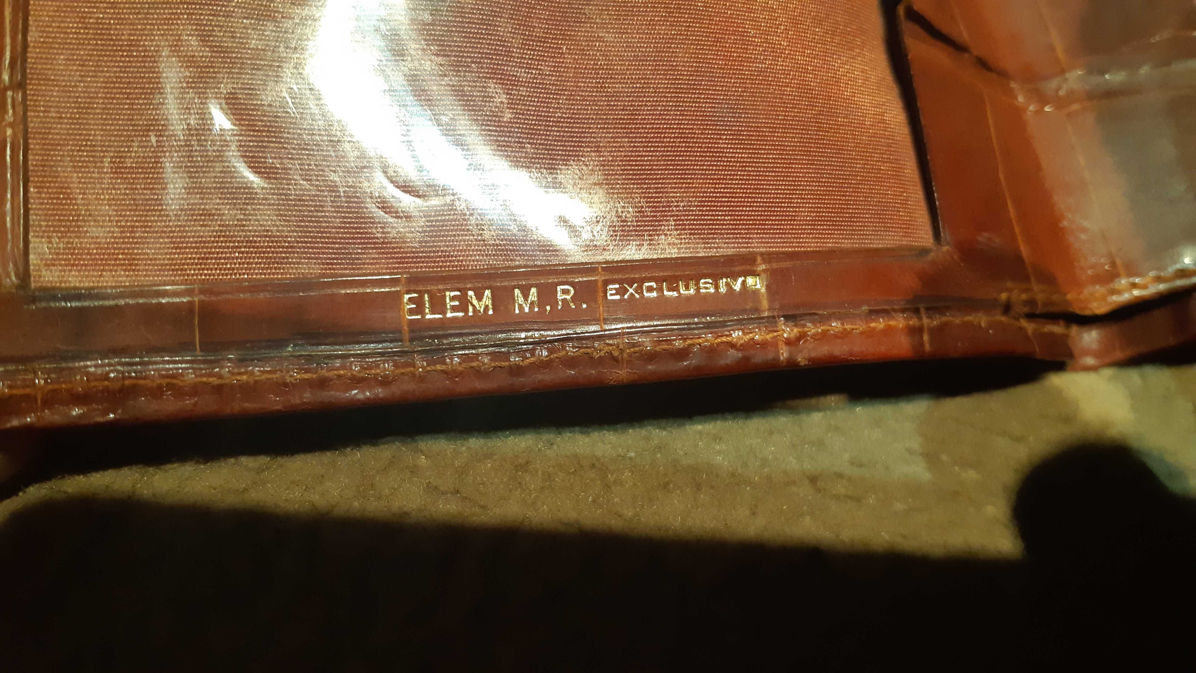 Carteira em pele legítima de crocodilo