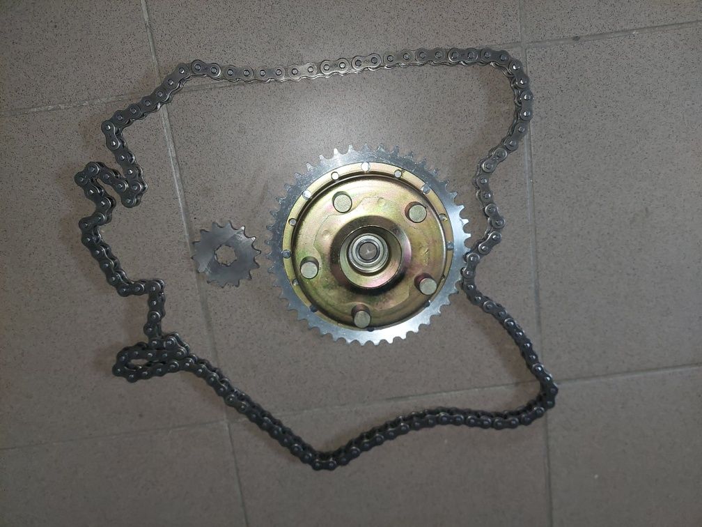 Nowy zestaw naprawczy zebatki zabierak lancuch wsk 125 pl