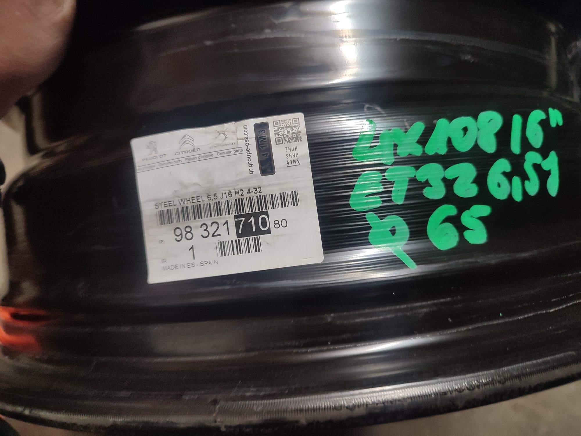 Komplet felg stalowych 16" 4x108 et32 6.5J osadzenie 65