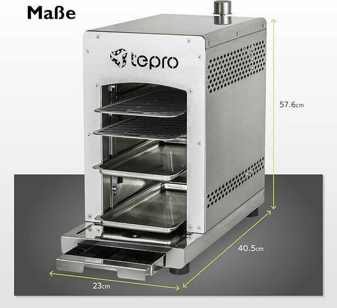 Tepro Toronto 3184 Grill do Steków do 800 °C, Srebrny, 56 x 23 x 40.5
