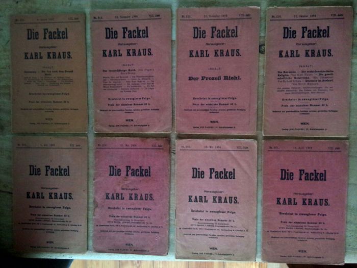 16 cadernos “Die Fackel” originais, Karl Kraus