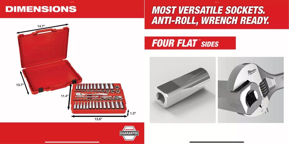 Набор головок 3/8" Milwaukee 48-22-9008 с храповиком (56 шт)