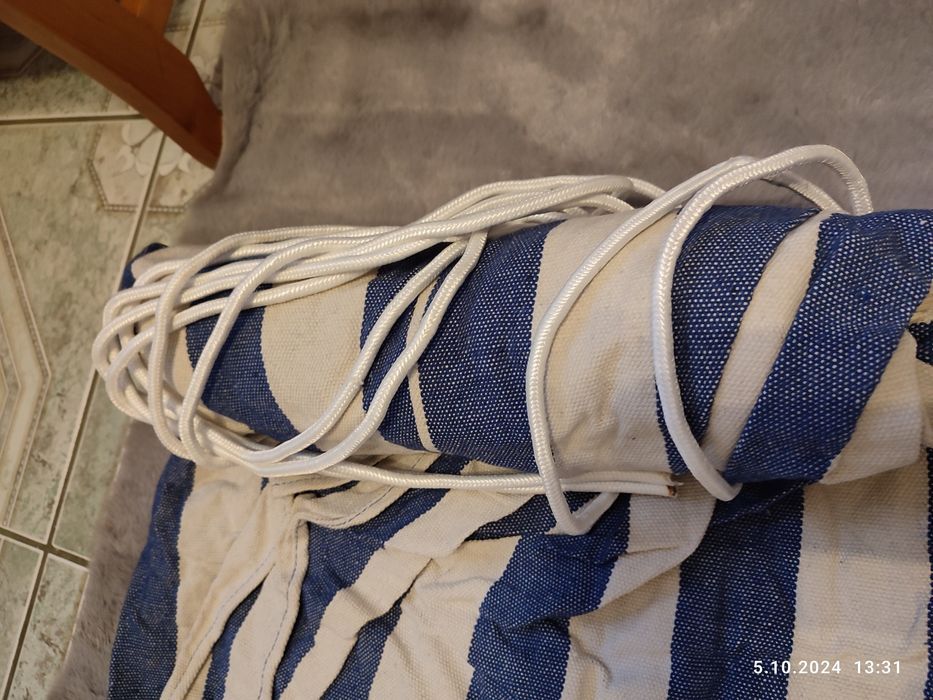 Nowy duży niebieski hamak ogrodowy dla 2 osób