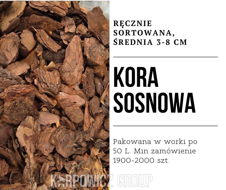 Kora sosnowa hurt od reki 50l worki transport Polska