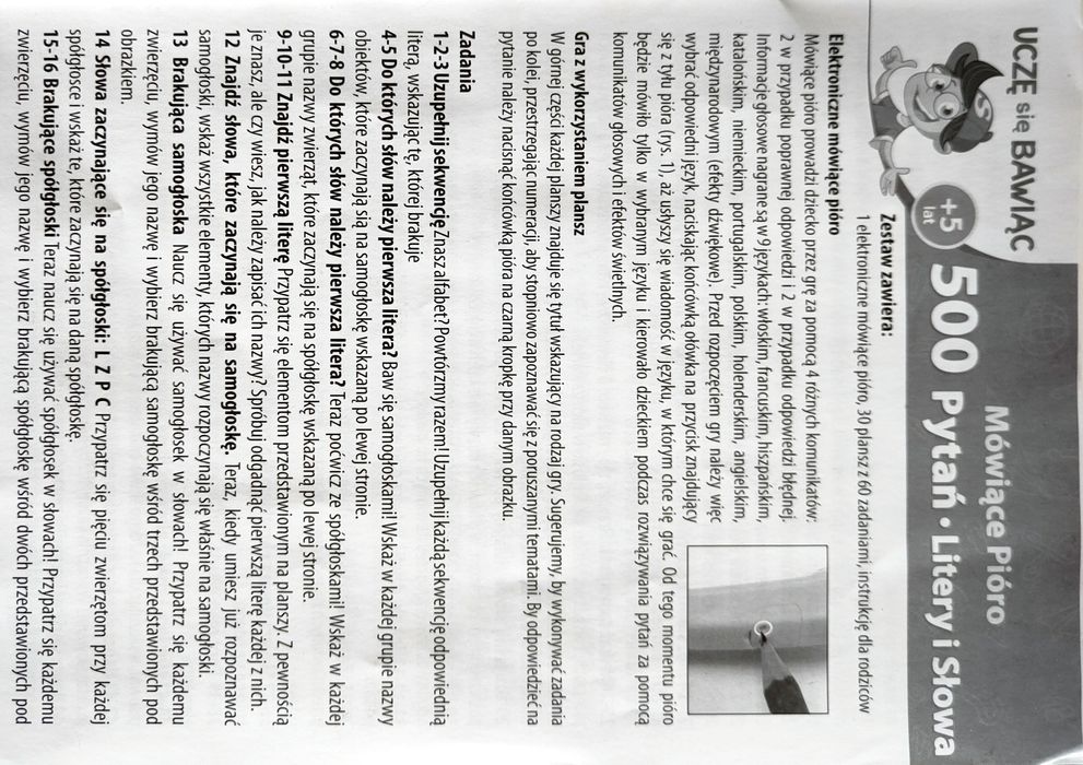 Gra Mówiące pióro