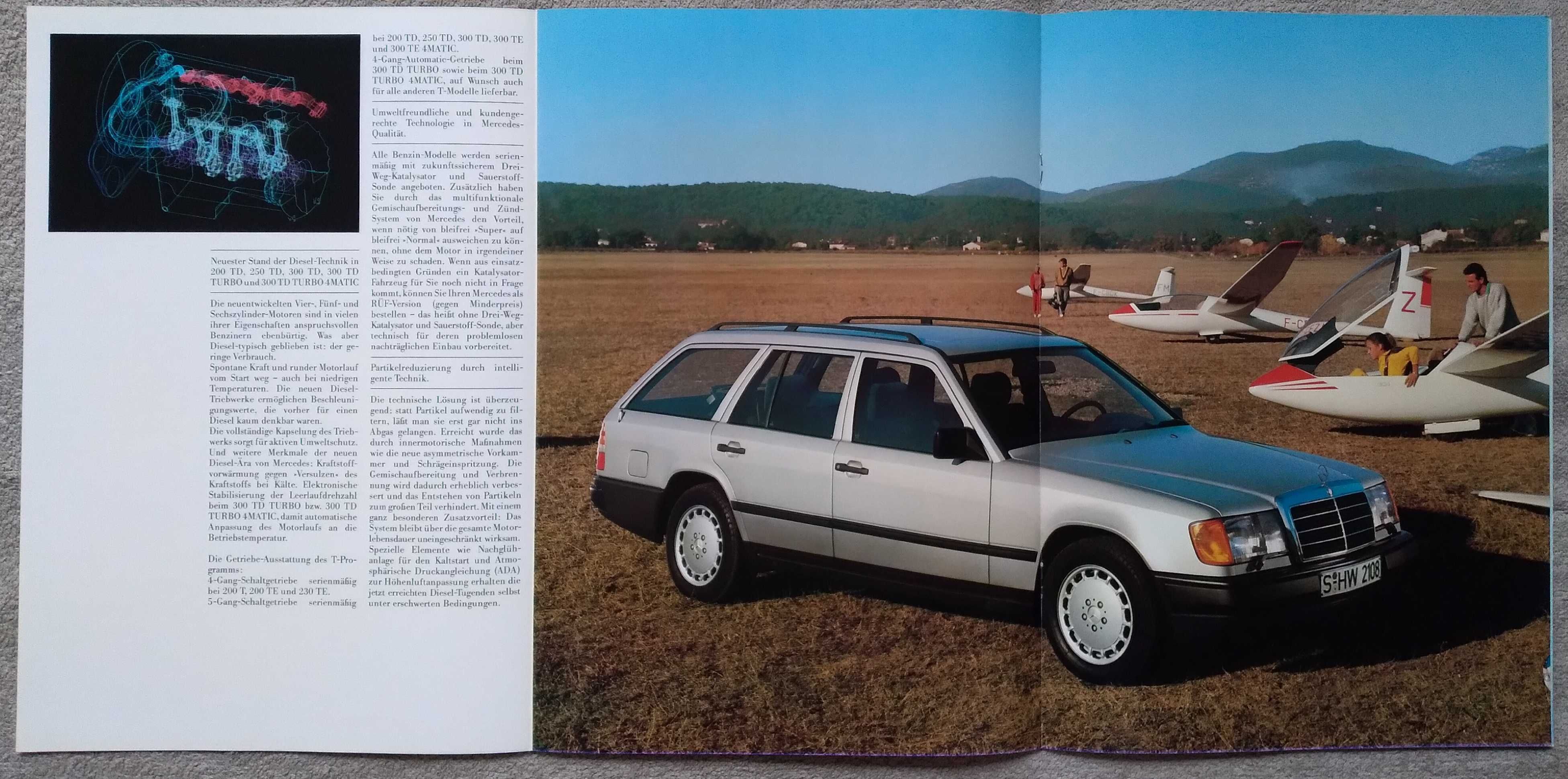 Prospekt Mercedes-Benz T modele S124 rok 1989