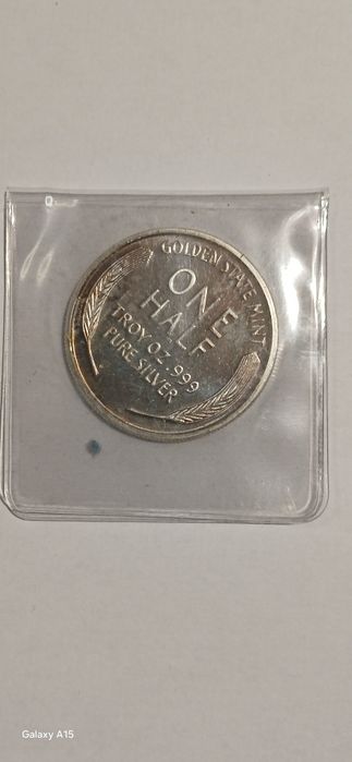 Moeda prata pura 1/2 onça