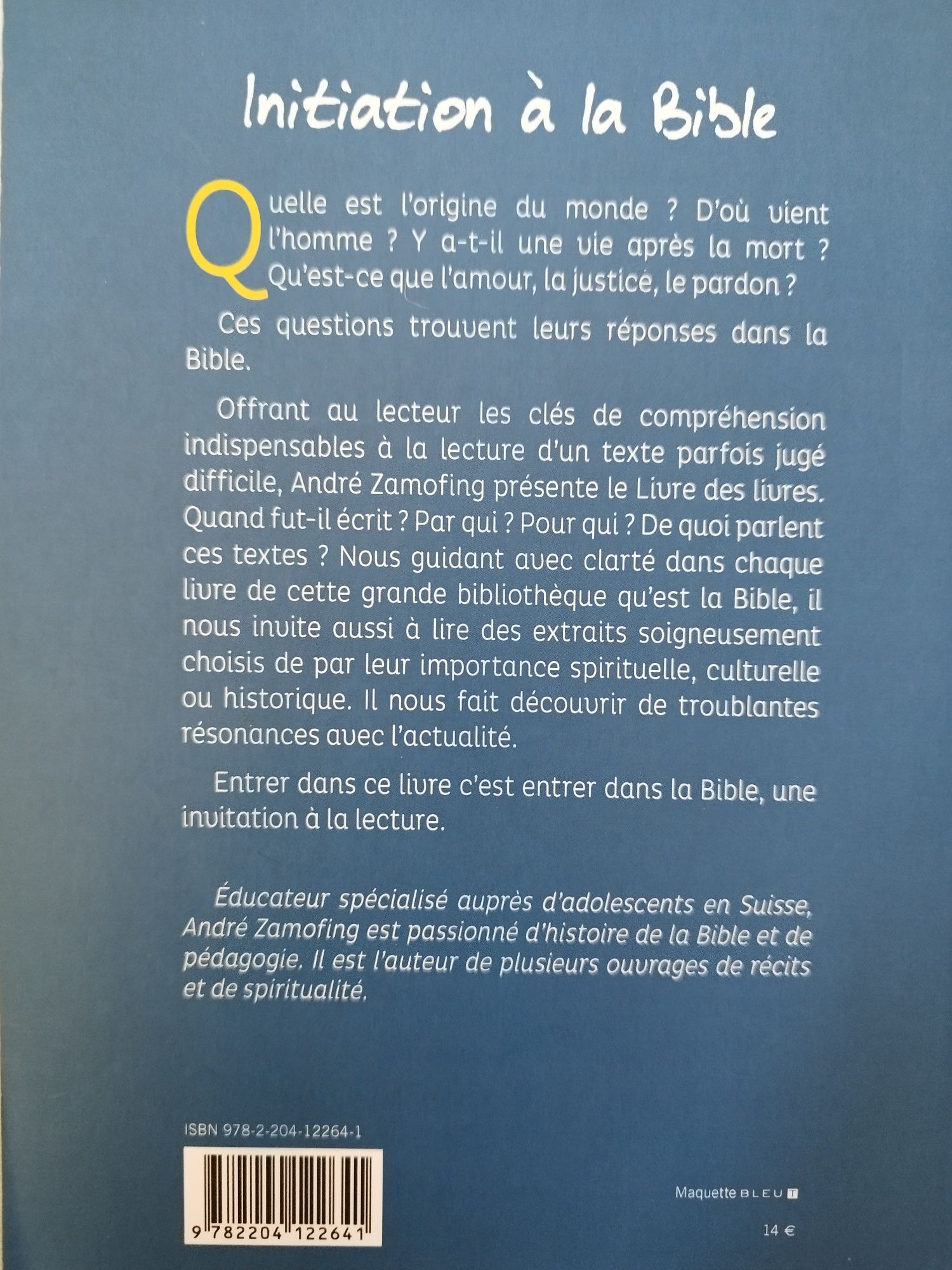 Książka po francusku Initiation à la Bible André Zamofing